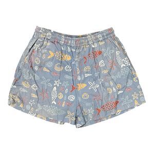 Back East Batik Swim Trunks Resortwear Fish Shell Print Shorts Men’s Large AOP